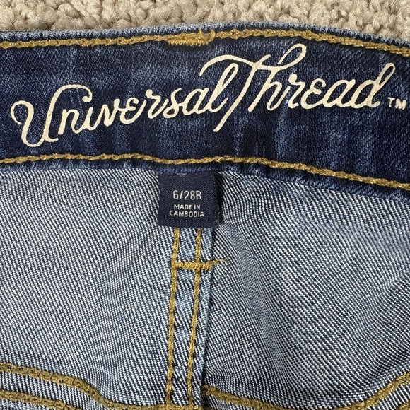 Universal Thread Jeans Women's 6 28R Mid Rise Skinny Stretch Denim Blue - Picture 3 of 10
